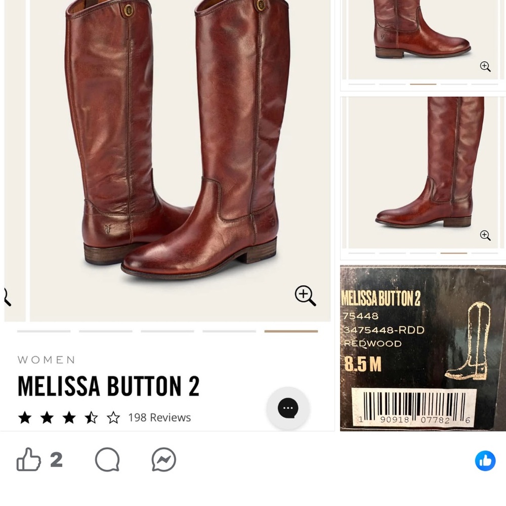 Frye Melissa Button 2 Heeled Boots - Brown